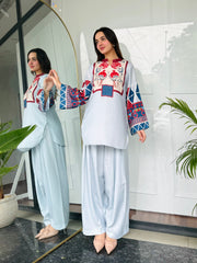 🌸 Narmeen Blush 2 Piece Kurti Set 🌙