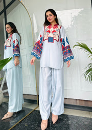 🌸 Narmeen Blush 2 Piece Kurti Set 🌙