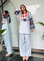 🌸 Narmeen Blush 2 Piece Kurti Set 🌙