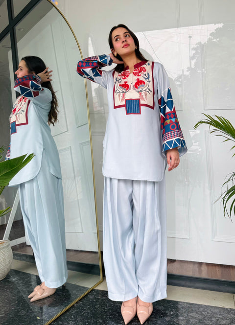 🌸 Narmeen Blush 2 Piece Kurti Set 🌙