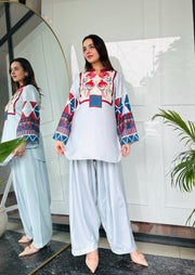 🌸 Narmeen Blush 2 Piece Kurti Set 🌙