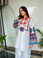 🌸 Narmeen Blush 2 Piece Kurti Set 🌙