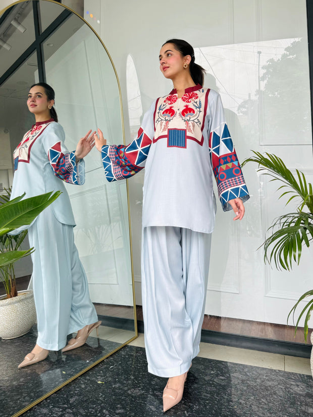 🌸 Narmeen Blush 2 Piece Kurti Set 🌙