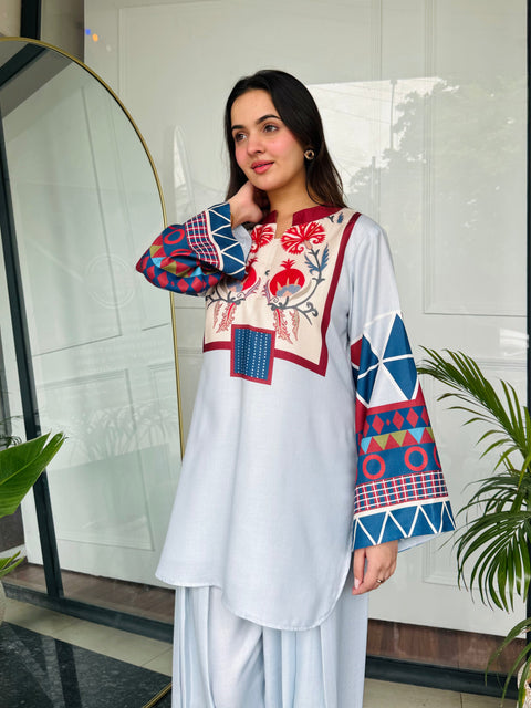 🌸 Narmeen Blush 2 Piece Kurti Set 🌙