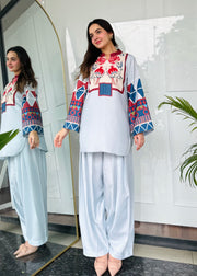 🌸 Narmeen Blush 2 Piece Kurti Set 🌙