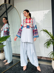 🌸 Narmeen Blush 2 Piece Kurti Set 🌙