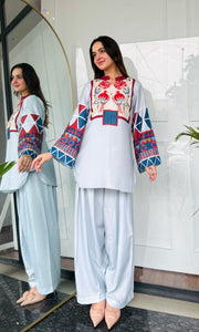 🌸 Narmeen Blush 2 Piece Kurti Set 🌙