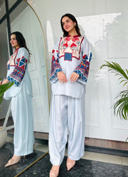 🌸 Narmeen Blush 2 Piece Kurti Set 🌙