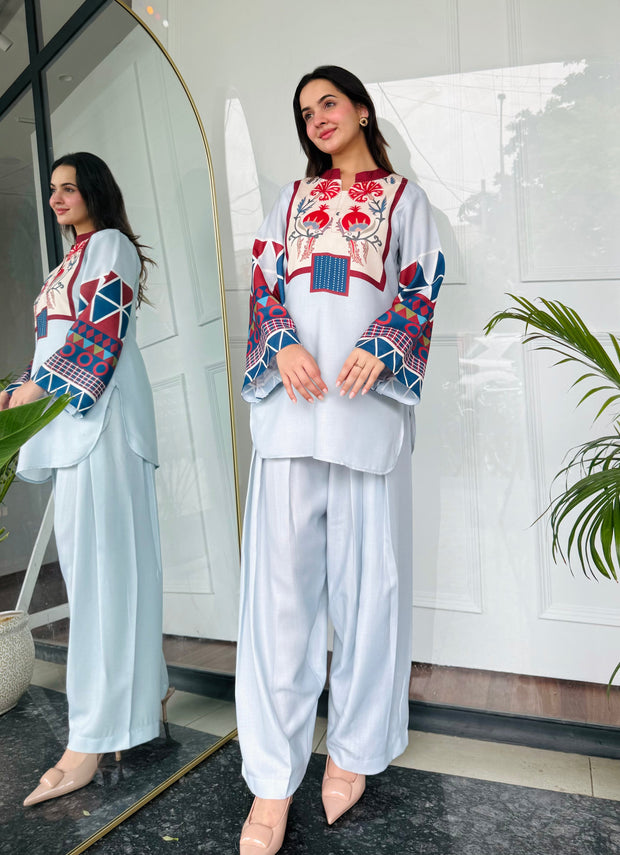 🌸 Narmeen Blush 2 Piece Kurti Set 🌙