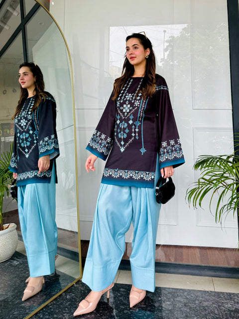 🌙 Noor-e-Shaam – 2 Piece Kurti Set ✨