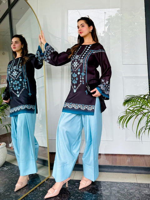 🌙 Noor-e-Shaam – 2 Piece Kurti Set ✨